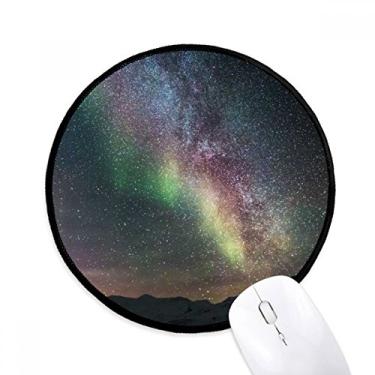 Imagem de DIYthinker Tapete de mouse com nuvens de céu colorido escuro desktop escritório tapete redondo para computador