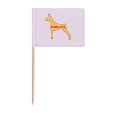 Imagem de Doberman Marcador de palito de dente com contorno em forma de corpo