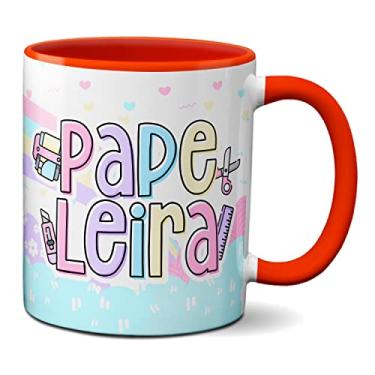 Imagem de Caneca Papelaria Material Escolar Papeleira Presente Fofo (Vermelha)