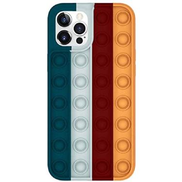 Imagem de Yagood Capa de celular Fidget Toys, capa de telefone Pop It, capa protetora Push Pop It, brinquedos de alívio de estresse (A8, para iPhone 11Pro max)