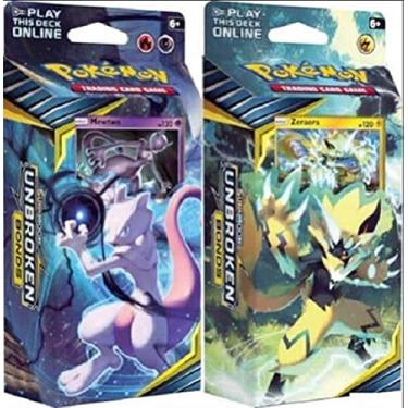 Imagem de Pokémon Sun & Moon Unbroken Bonds Theme Decks Mewtwo & Zeraora - Baralhos Temáticos de 120 Cartas Colecionáveis