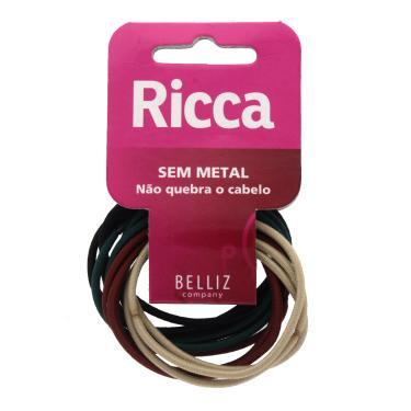 Imagem de Elástico para Cabelo Ricca Basics sem Metal com 12 unidades Basic Fashion 12 Unidades