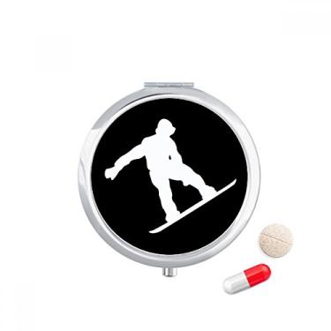 Imagem de Caixa de armazenamento de medicamentos com desenho preto para skate de saltar dispensador de comprimidos