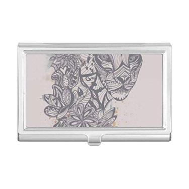 Imagem de Carteira de bolso com desenho de leopardo para cartões de visita