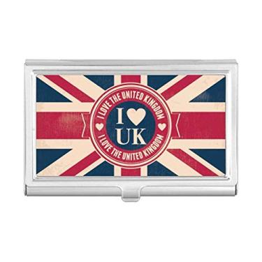 Imagem de Porta-cartões de visita I Love The United Kingdom Union Jack Reino Unido Bandeira do Reino Unido