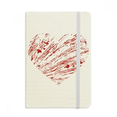 Imagem de Caderno em formato de coração vermelho para dia dos namorados, capa dura em tecido oficial