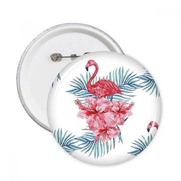 Imagem de Símbolo de folha de flamingo, pinos redondos, emblema, botão, decoração, presente, 5 peças