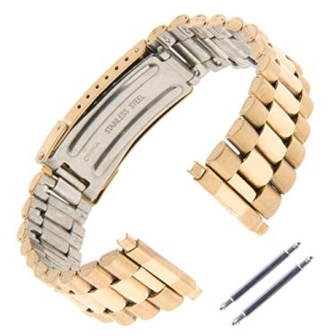 Imagem de Gilden Pulseira de relógio unissex de aço inoxidável de 18 a 23 mm 1536, Dourado, Moderno