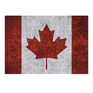 Imagem de Top Carpenter Quebra-cabeças de madeira 300/500/1000 peças Vintage Bandeira do Canadá Jogos de quebra-cabeça educativos intelectuais para crianças adultas