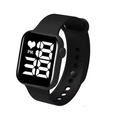 Imagem de Relógio de Pulso Led Digital Eletrônico Casual Numeros Grande Prova D'Agua Resistênte