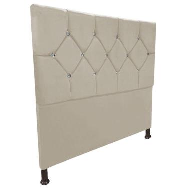 Imagem de Cabeceira de Cama Box Viúva 130cm Estofada Maju Bege