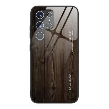 Imagem de Capa de telefone de grão de madeira para Samsung Galaxy S22 S21 S20 FE S10 S9 S8 Plus Note 20 10 9 8 Ultra Plus Capa protetora de vidro temperado, M01, para S8