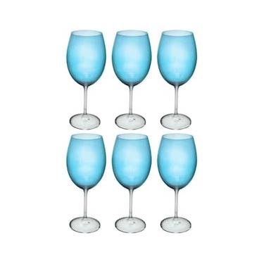 Imagem de Conjunto de Taças para Água Bohemia Gastro 580ml Azul - 6 Peças