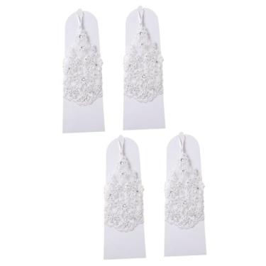 Imagem de PACKOVE Escavar 2 Pares Luvas Sem Dedos Luvas De Parágrafo Curto Luvas De Malha Noiva Vestido De Casamento Branco Proteção Solar