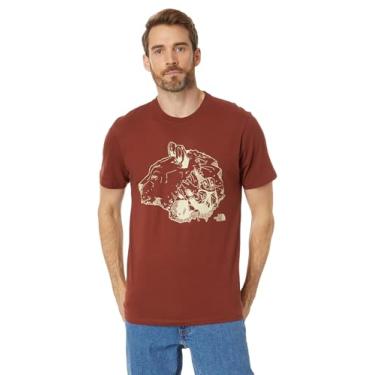 Imagem de THE NORTH FACE Camiseta masculina de manga curta, estampa Brandy Brown/Bear Graphic, média