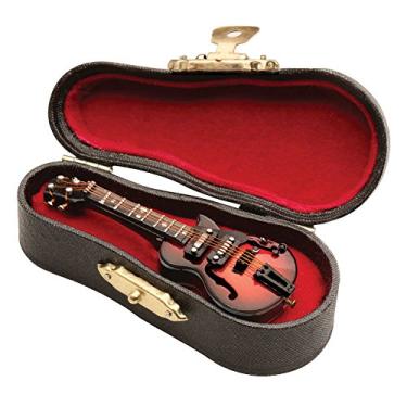 Imagem de Guitarra elétrica miniatura com estojo de 7,6 cm (3")