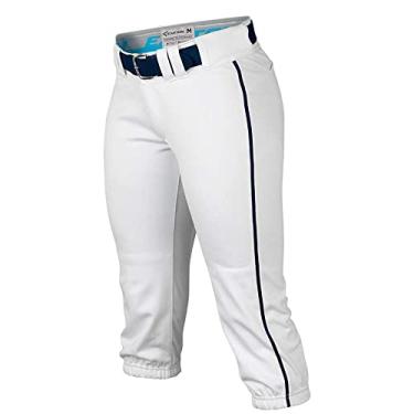 Imagem de Calça de softbol Easton PRO | 2021 | Feminina | Com cano | Passadores de cinto estilo profissional, White/Navy, XX-Large