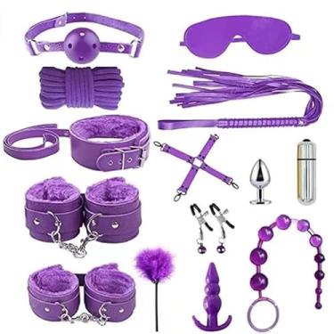 Imagem de LEQC 14 pc BDSM cama couro bondage restrições kits para sexo, banco de salto, barra espalhadora de perna, brinquedos ajustáveis para casais starter