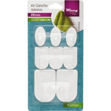 Imagem de Kit de Gancho Plástico, Parede, P M G, 8 peças, Rio de Ouro