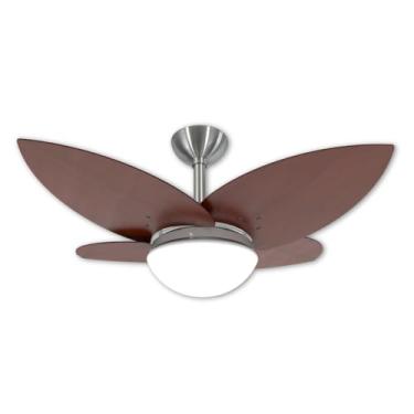 Imagem de Ventilador De Teto Lótus 1025 Com 4 Pás Mdf Luxo Marca Infinity (220v, ESCOVADO COM PÁS TABACO)