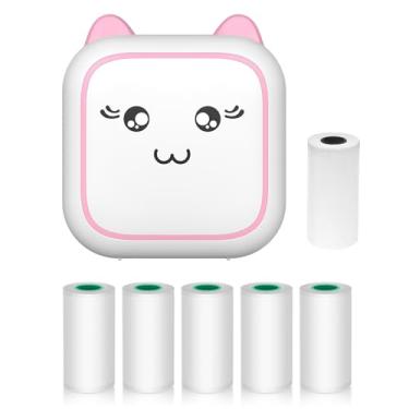 Imagem de Daconovo impressora térmica multifuncional portátil fabricante de adesivos foto instantânea suporte para impressão sem tinta Conexão BT para smartphone com 1 rolo de papel 57mm + 5 rolos de papel CZ