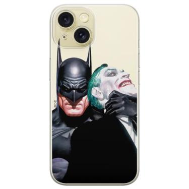 Imagem de ERT GROUP Capa de celular para iPhone 15 Plus original e oficialmente licenciada DC padrão Batman & Coringa 001 perfeitamente adaptada à forma do celular, parcialmente transparente
