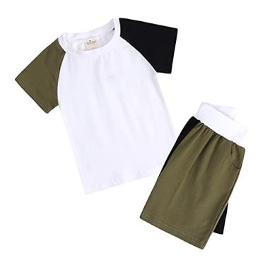 Imagem de Metaxas Camiseta infantil unissex de verão para bebê, 2 peças, patchwork, algodão, 2 peças, roupas de dormir, Ag, 13-14 Anos