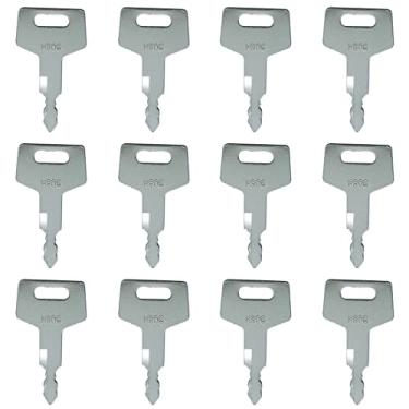 Imagem de Recmod 12 peças H806 17001-00019 180845 Chave de interruptor de ignição para escavadeira Takeuchi Compatível com CTL Track Loader Case Mini escavadeiras também para Gehl New Holland