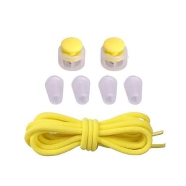 Imagem de Elastic Shoelaces With Lazy Lace Buckle Round Lock No Tie Shoelaces For Kids Rubber Lazy Shoelaces For Sneakers(Color:Yellow)