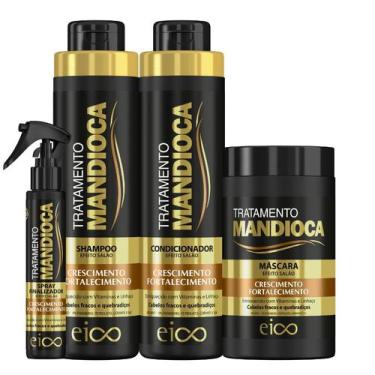 Imagem de Eico Tratamento Mandioca Shampoo Sem Sal E Condicionador 800ml + Másca