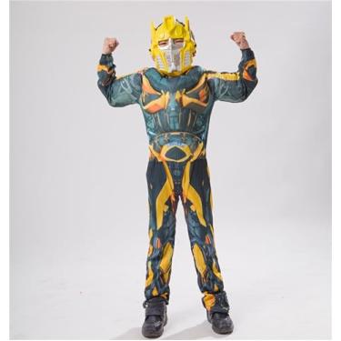 Imagem de Fantasia Infantil transformador robô traje, fantasia muscular traje para meninos e meninas, super-herói personagem do filme, Halloween cosplay máscara jum