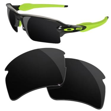 Imagem de HiCycle2 Lentes de reposição polarizadas para óculos de sol Oakley Flak 2.0 XL - Várias opções, com pano de lente (preto)