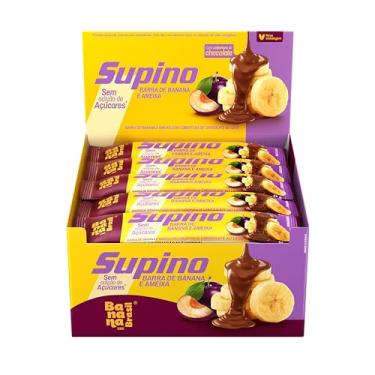 Imagem de Banana Brasil - Barra De Frutas Supino Zero Banana e Ameixa Com Cobertura Chocolate Ao Leite - (com 20 unidades de 24g)
