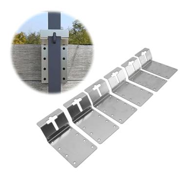 Imagem de Suporte de Poste T, 6 Peças de Aço Carbono Suporte de Montagem de Poste T Cabide de Montagem para Sinais Cercas Madeira Compensada Birdhouses