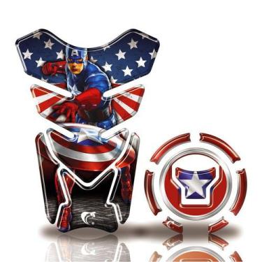 Imagem de Kit Protetor Tanque Adesivo Moto Honda Acima 2018 Capitão América - Co