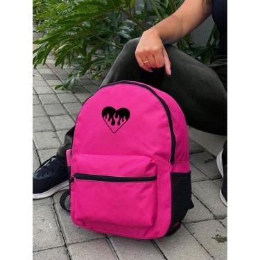 Imagem de Mochila Small CORACAO FOGO Bolsa Escolar Trabalho Viagem Mala Faculdad