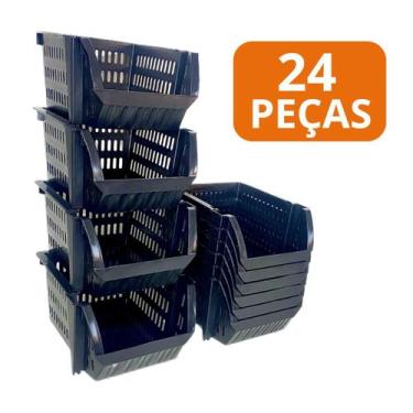 Imagem de Mini Cesto Expositor Organizador Mini Cesto Plástico 24 Pçs - AGIFIX, 
