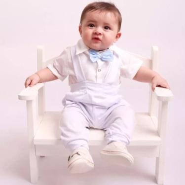 Imagem de Roupa Branca Social Pajem Menino Bebê Pedro Batizado Casamento Festa A