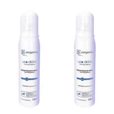 Imagem de KIT 2 Desodorantes Spray Sem Fragrância Hipoalergênico Alergoshop 100m