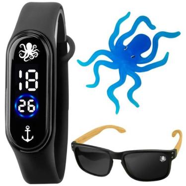Imagem de Relógio infantil digital prova dagua + oculos uv proteção verão qualid