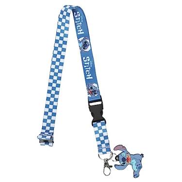 Imagem de Bioworld Stitch Cordão xadrez azul e branco de 55 cm, Multicolorido., OSFA