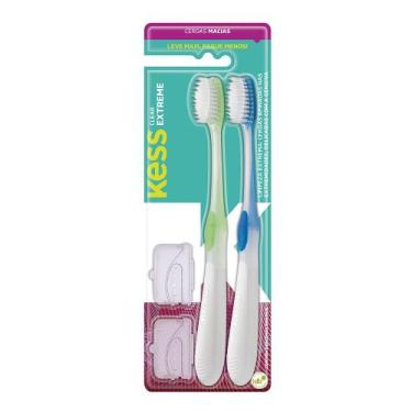 Imagem de Pack c/ 2 Escovas Dentais Extreme Clear Cerdas Macias Kess