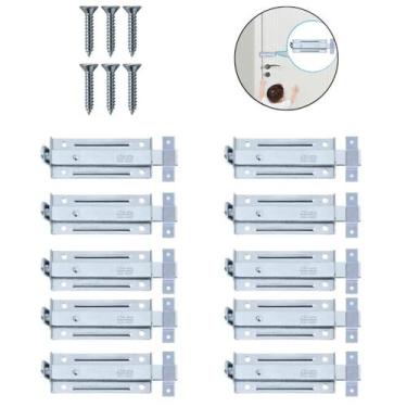 Imagem de Ferrolho Trinco Tarjeta Fecho Chato Porta Janela 5Cm 10 Un - Silvana