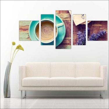Imagem de Quadro Decorativo Gourmet Cafeterias Padarias Café Com 5 Peças TT6 - V