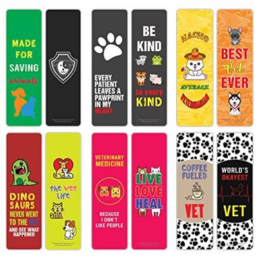Imagem de Creanoso Marcadores de livro I am a Veterinarian (pacote com 12) – Conjunto de cartas inspiradoras diárias – Cortador de página de livro interessante – Ótimo presente para veterinários e aspirantes a
