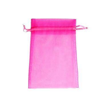 Imagem de ATCG 200pcs 4x6 Inches Drawstring Organza Pouches Wedding Party Jewelry Favor Gift Candy Bags (Hot Pink)