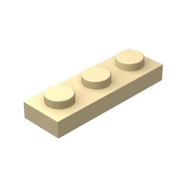 Imagem de Classic Beige Plates Bulk, Beige Plate 1x3, Building Plates Flat 100 Piece, Compatible with Lego Parts and Pieces: 1x3 Beige Plates(Color: Beige)