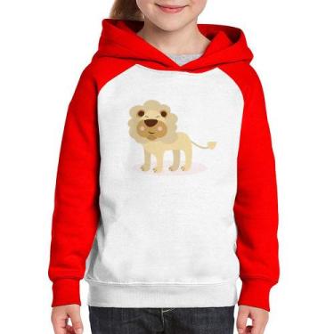 Imagem de Moletom Infantil Leãozinho - Foca na Moda, Branco, Vermelho, 2
