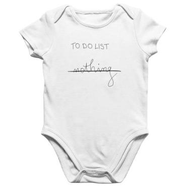 Imagem de Body Bebê Algodão To do List: Nothing - Foca na Moda, Branco, GG