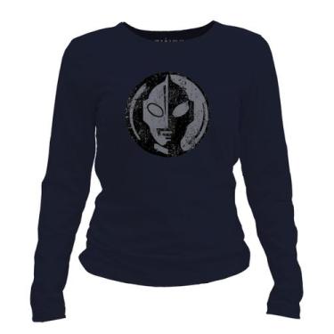 Imagem de Camiseta manga longa feminina - Ultraman - DASANTIGAS, Navy blue, Navy